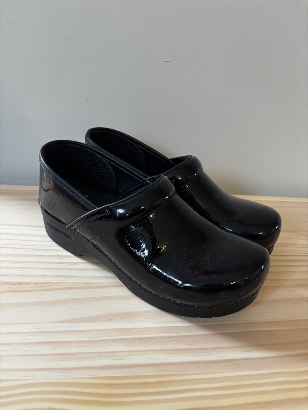 Dansko Professional Black Patent Leather Clogs